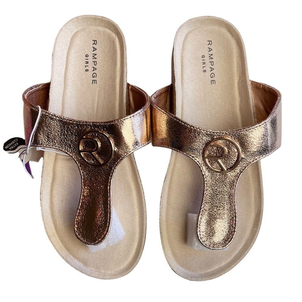 RAMPAGE GIRLS ROSE GOLD SANDALS - NIB! - Picture 1 of 7